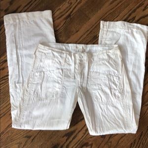 White linen pants